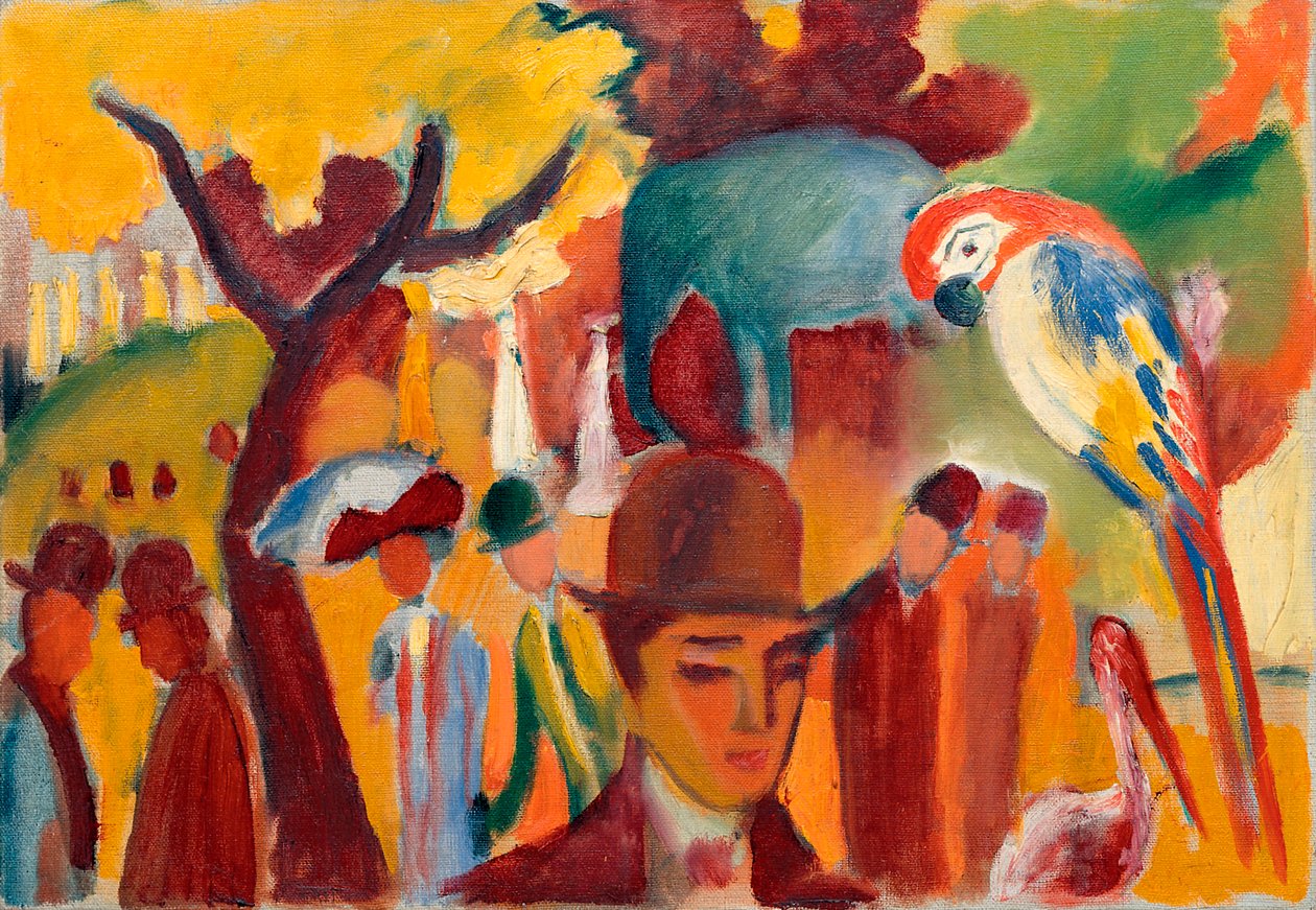 The Little Zoological Garden in Brown and Yellow by August Macke