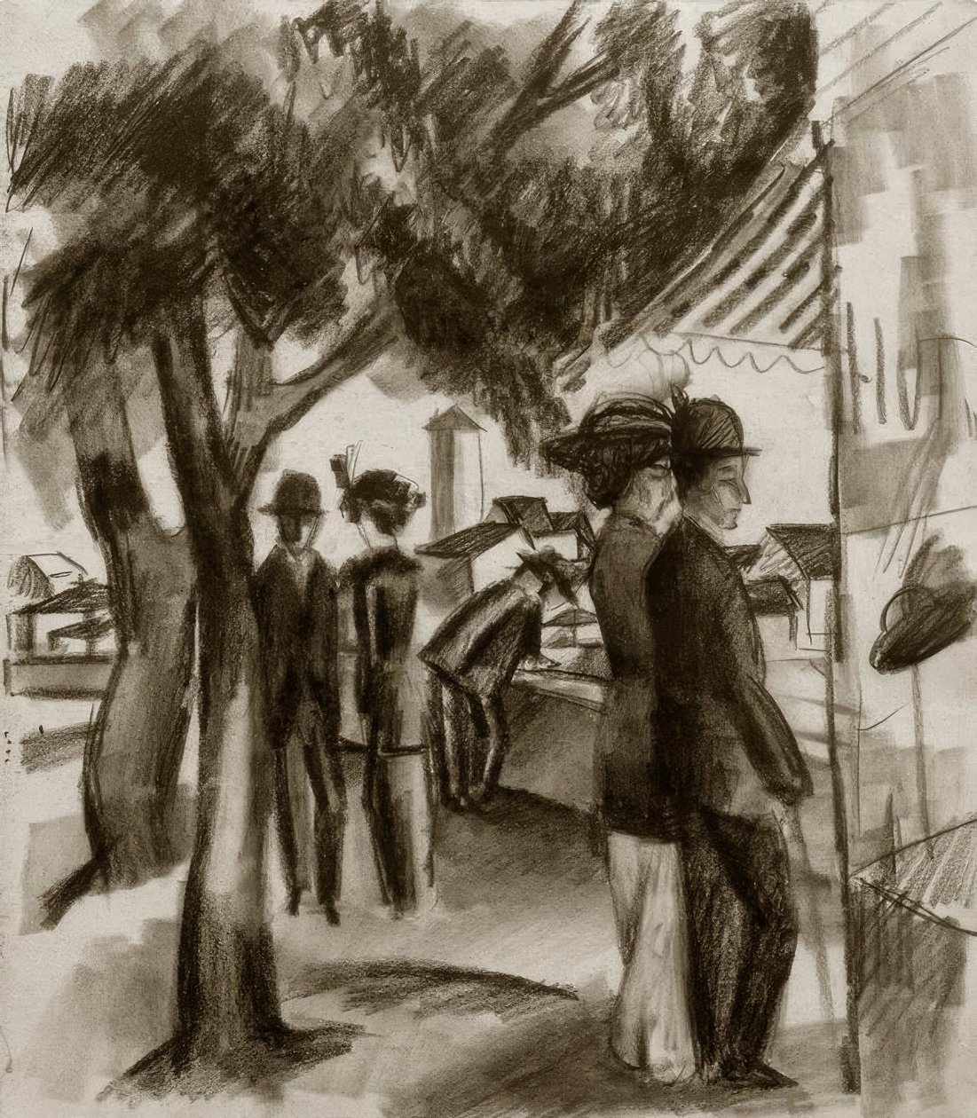 Walkers under Trees by August Macke
