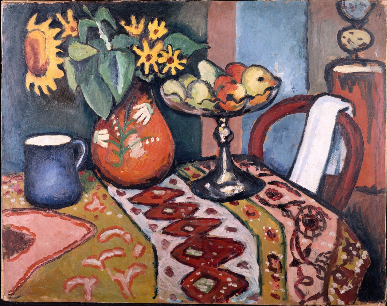 Still Life with Sunflowers II by August Macke