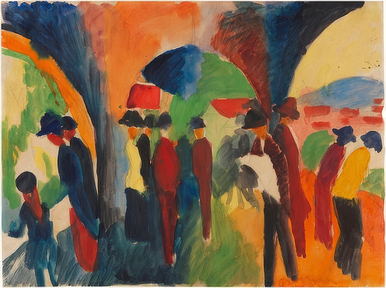 Under the Arbors of Thun (A Strolling Motif). 1913 by August Macke