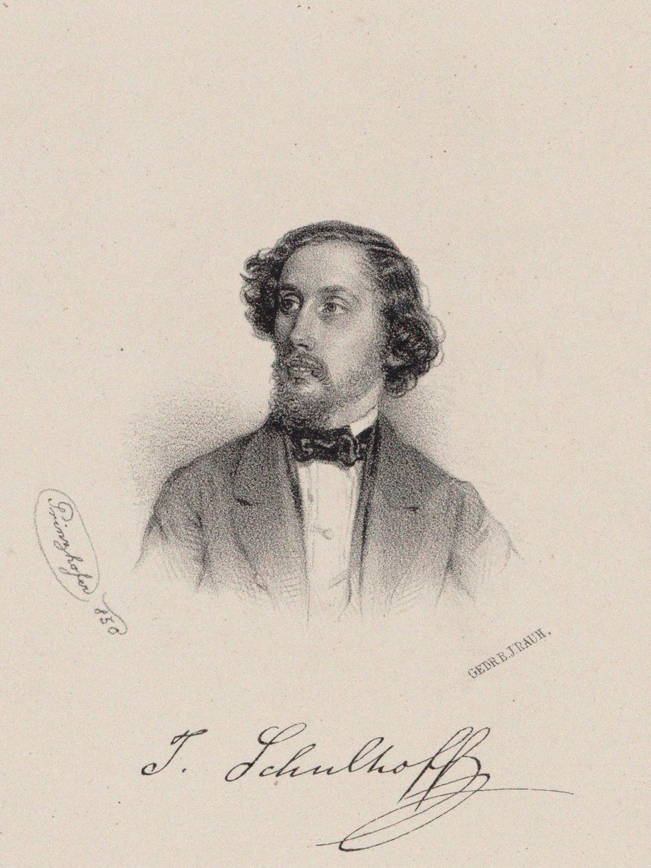 Portrait of the pianist and composer Julius Schulhoff, 1850 by August Prinzhofer