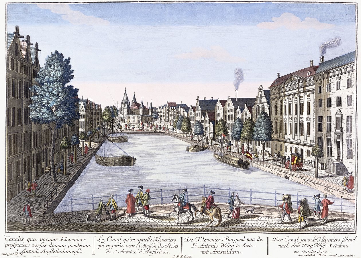 Vue of Kleveniers Canal, Amsterdam by August Vindel