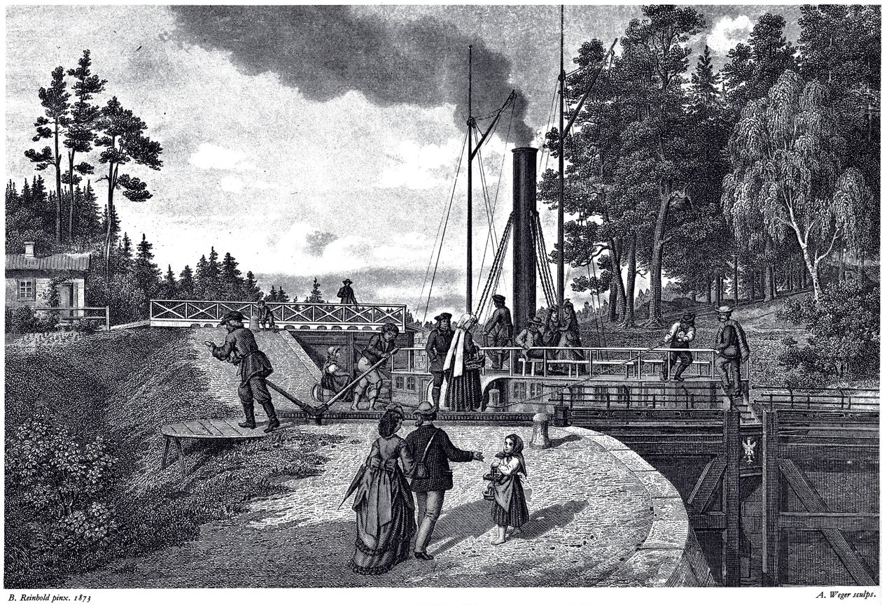 View of the Juustila Lock in Finland by August Weger