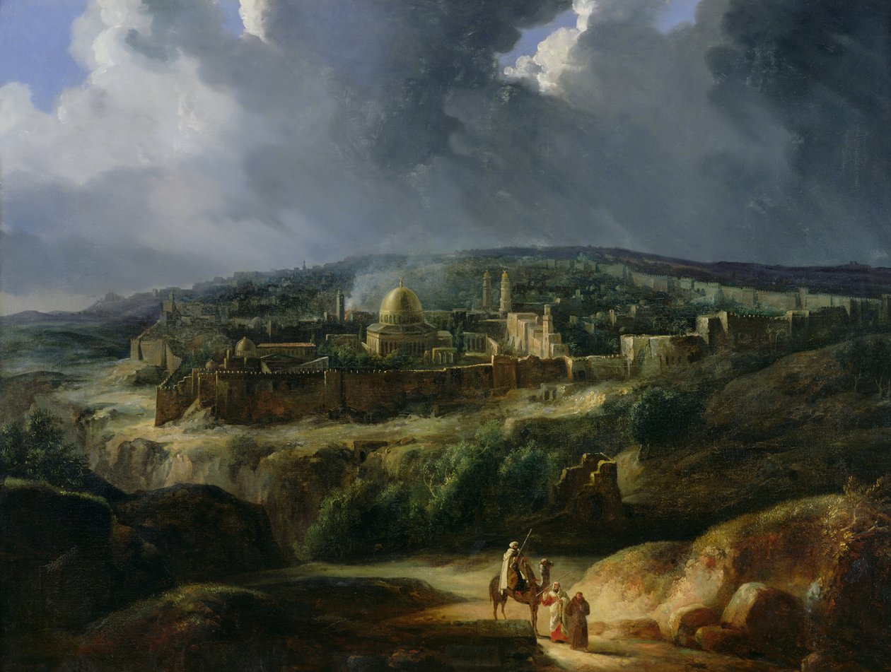 View of Jerusalem from the Valley of Jehoshaphat by Auguste Forbin