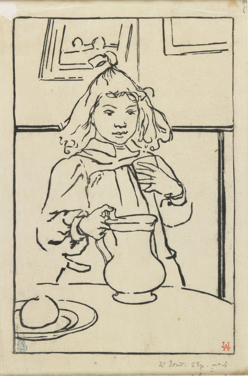 Young Girl with a Pitcher by Auguste Louis Lepère