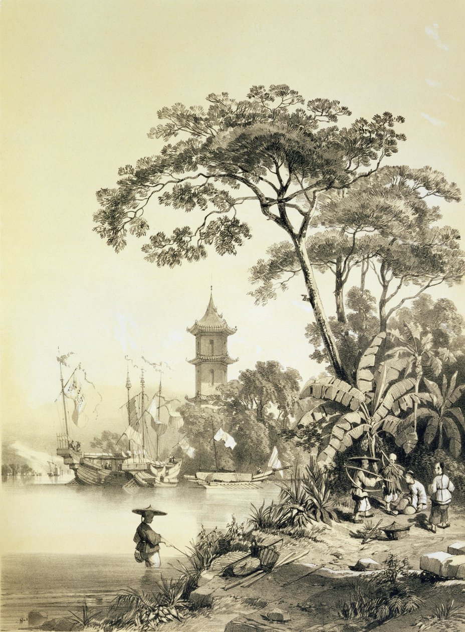 A Pagoda on the Macao-Canton Canal, plate 21 from 