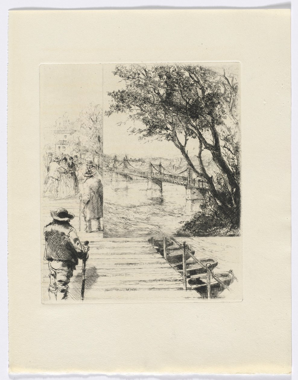 Frédéric Mistral: Memoirs and Stories by Frédéric Mistral: Figures on a Pier (insert after p. 216) by Auguste Brouet