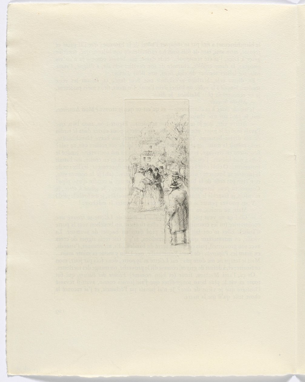 Frédéric Mistral: Memoirs and Stories by Frédéric Mistral: figures on street (page 130) by Auguste Brouet