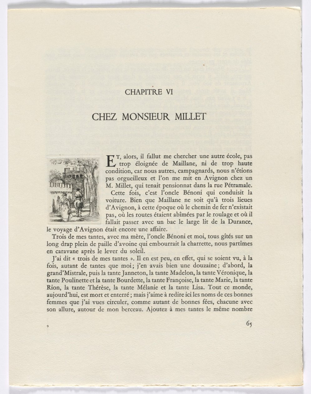 Frédéric Mistral: Memoirs and Stories by Frédéric Mistral: woman and man on horse (page 65) by Auguste Brouet