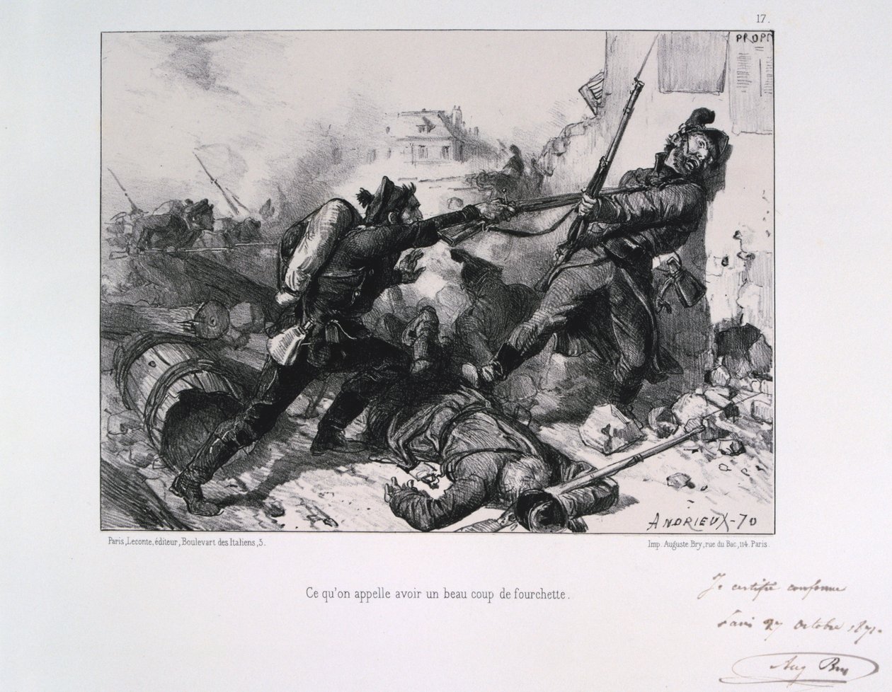 Hand-to-Hand Fighting, Siege of Paris, Franco-Prussian War, 1870-1871 by Auguste Bry
