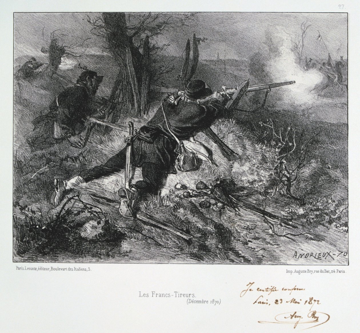 Les Francs-Tireurs, Siege of Paris, Franco-Prussian War, December 1870 by Auguste Bry