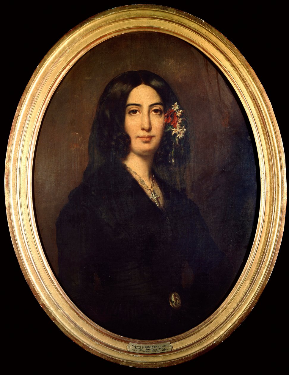 Portrait of George Sand (Aurore Dupin, Baronne Dudevant) (1804-1876) in 1832. Painting by Auguste Charpentier (1813-1880). Paris Musee Carnavalet by Auguste Charpentier