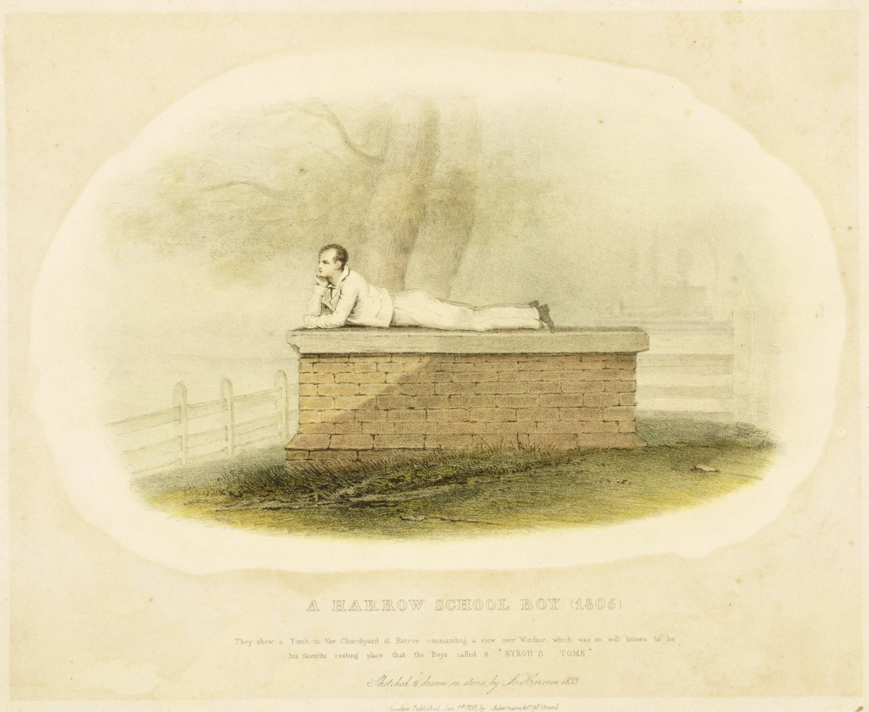 A Harrow School Boy - Lord Byron, 1833 by Auguste Hervieu