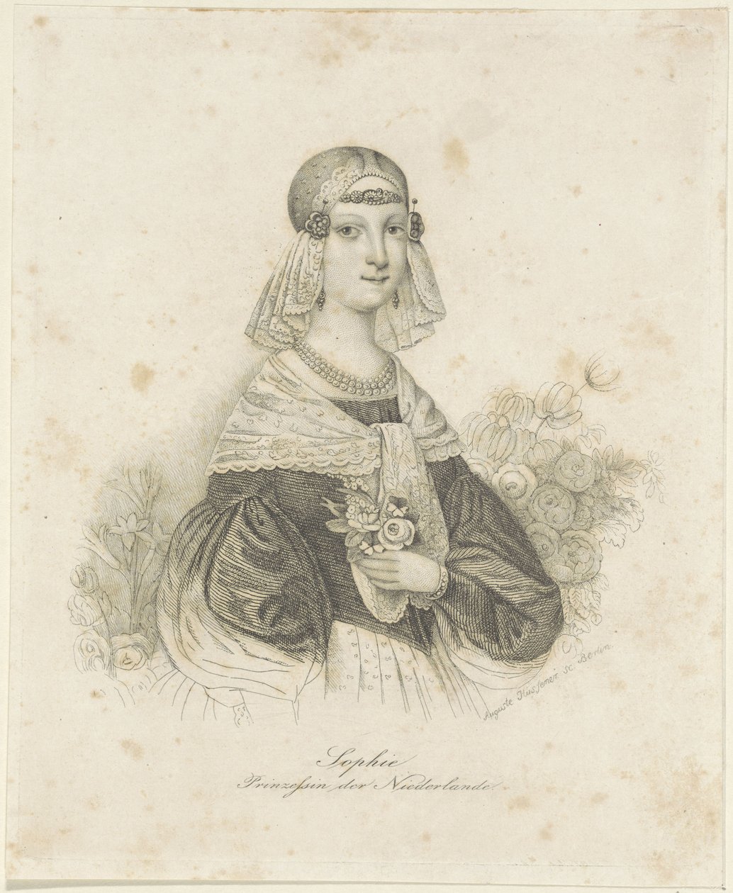 Portrait of Sophie, Princess of the Netherlands by Auguste Hüssener