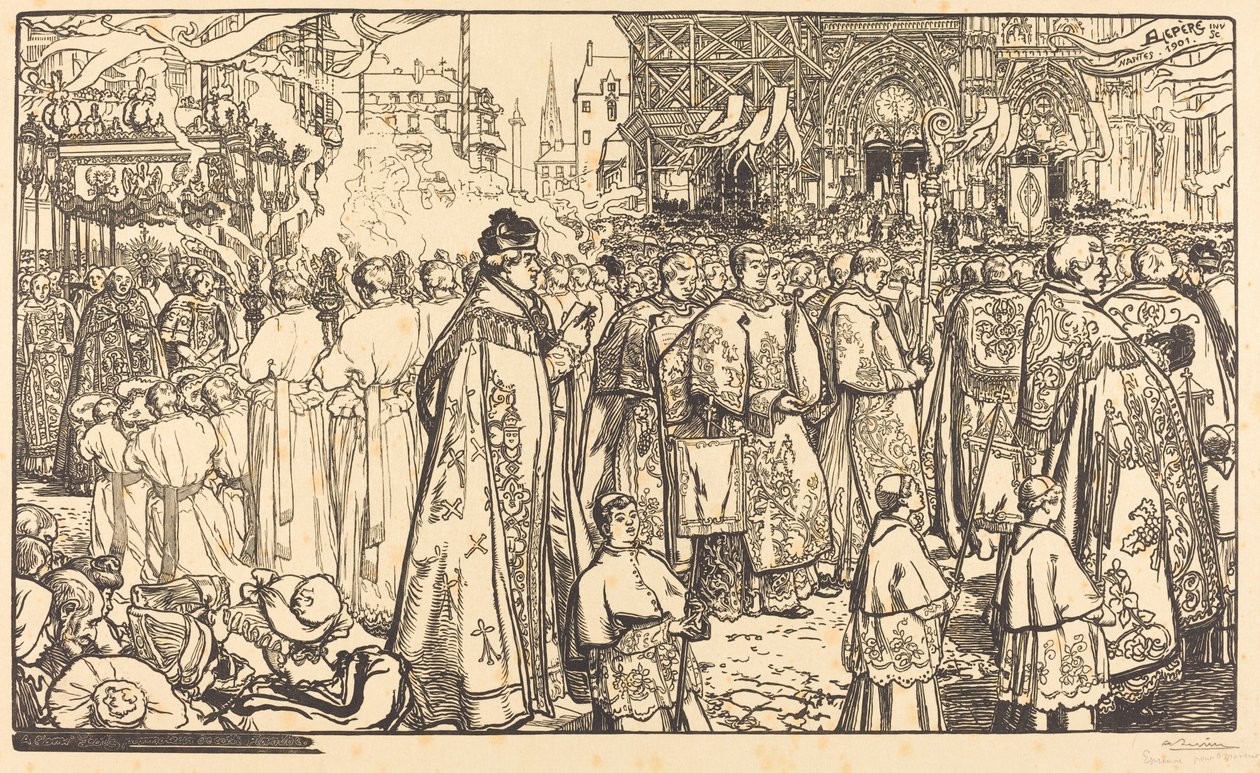 Corpus Christi Procession at Nantes by Auguste Lepere
