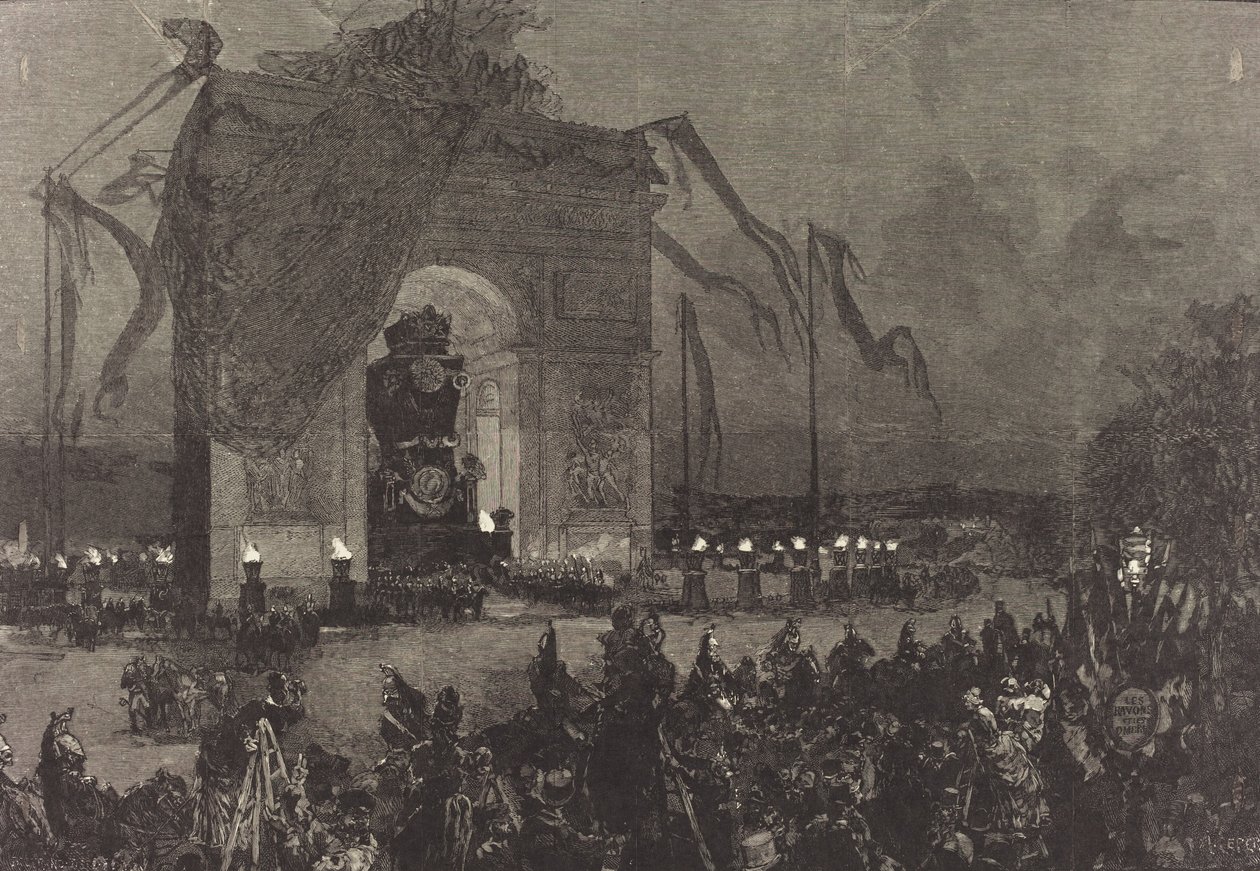 Funerals of Victor Hugo. The Vigil by Auguste Lepere