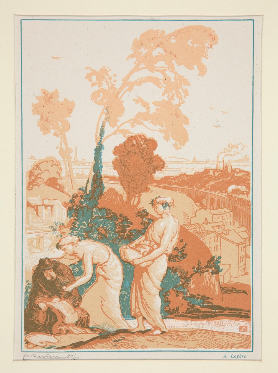 Music and Poetry Giving Succor to Artists by Auguste Lepere