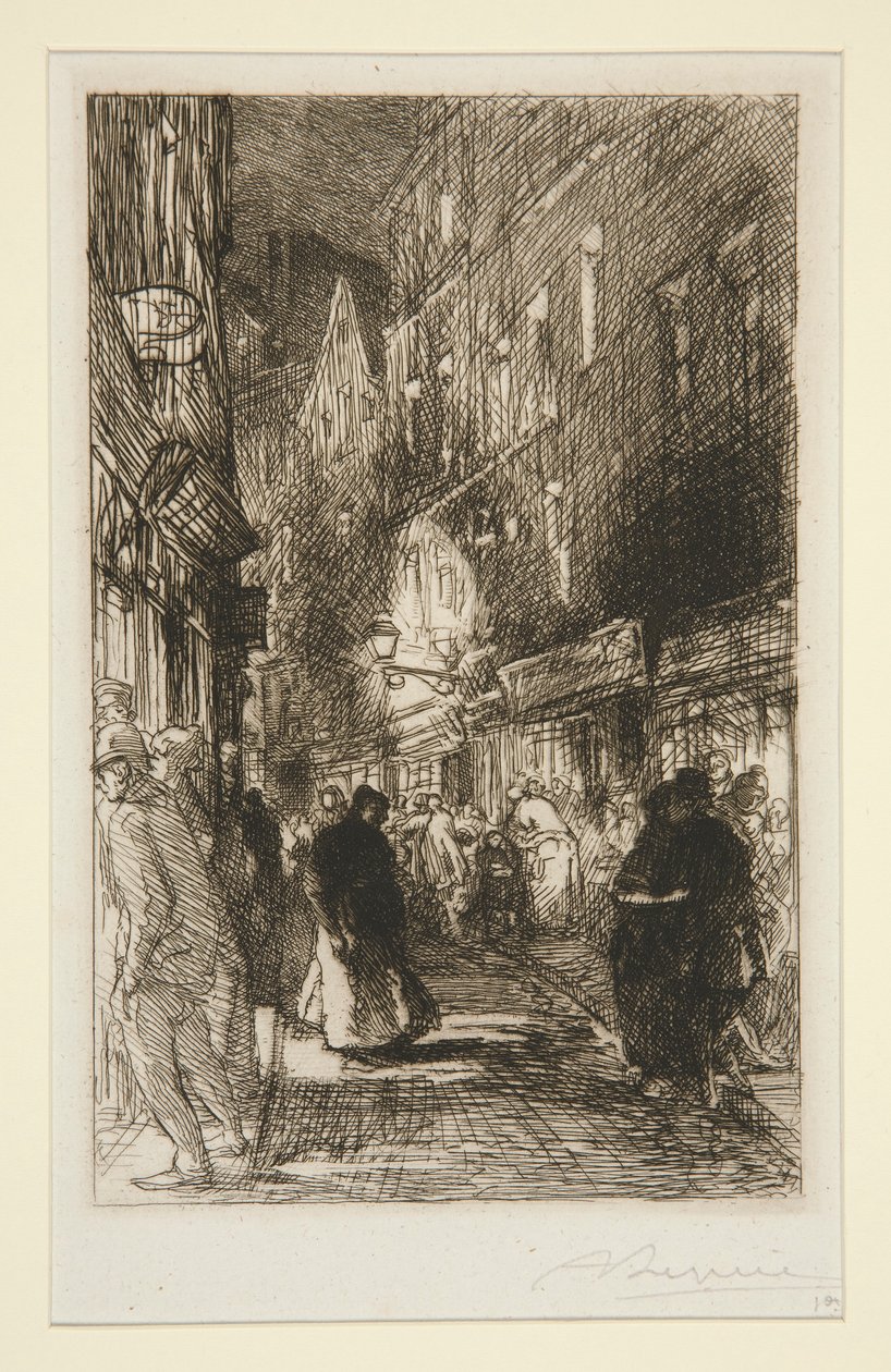 La rue Galande by Auguste Lepere