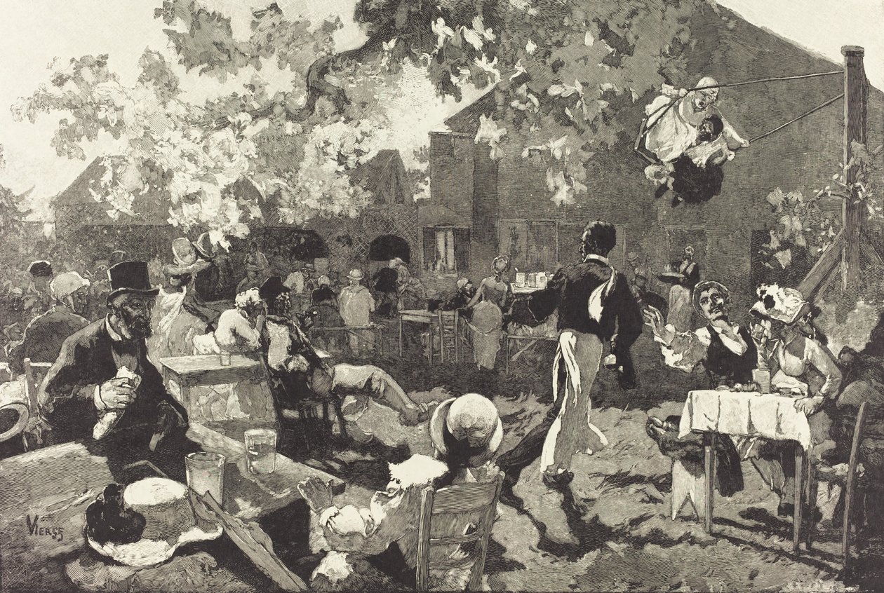 The Cabaret of the Heather Cock at the Meudon Woods by Auguste Lepere