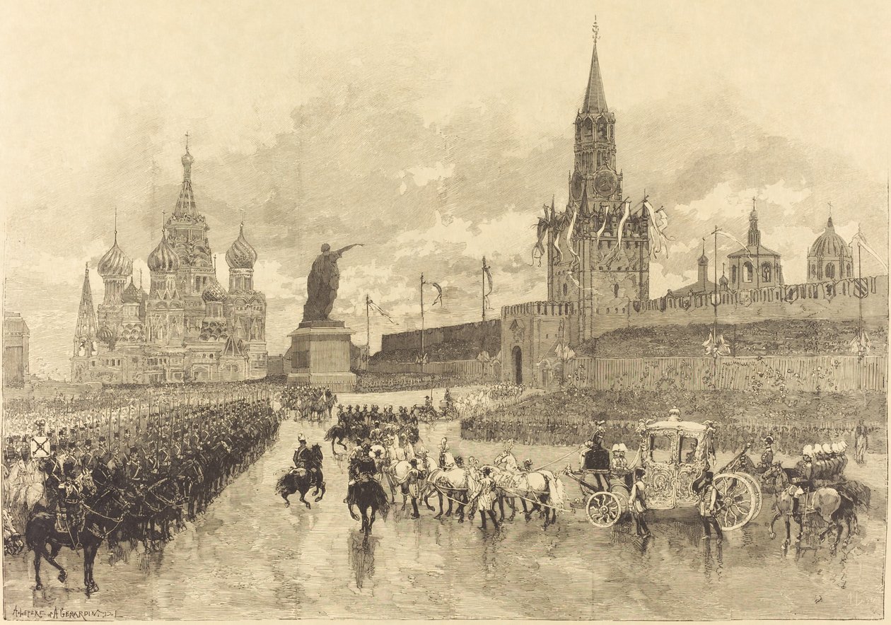 The Coronation of the Tsar. The Imperial Procession Crosses the Royal Square, 1883 by Auguste Lepere