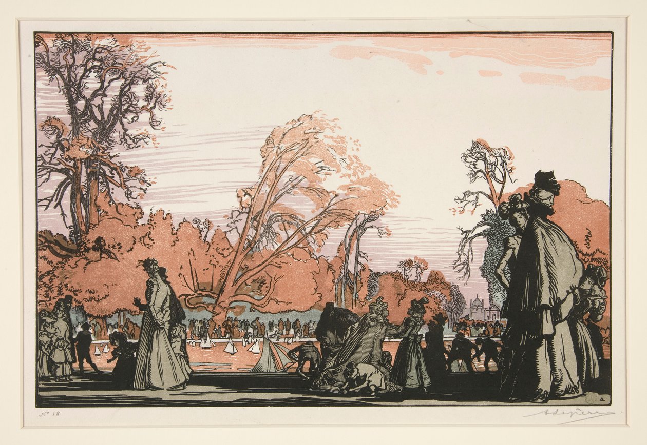 The Pond in the Tuileries by Auguste Lepere