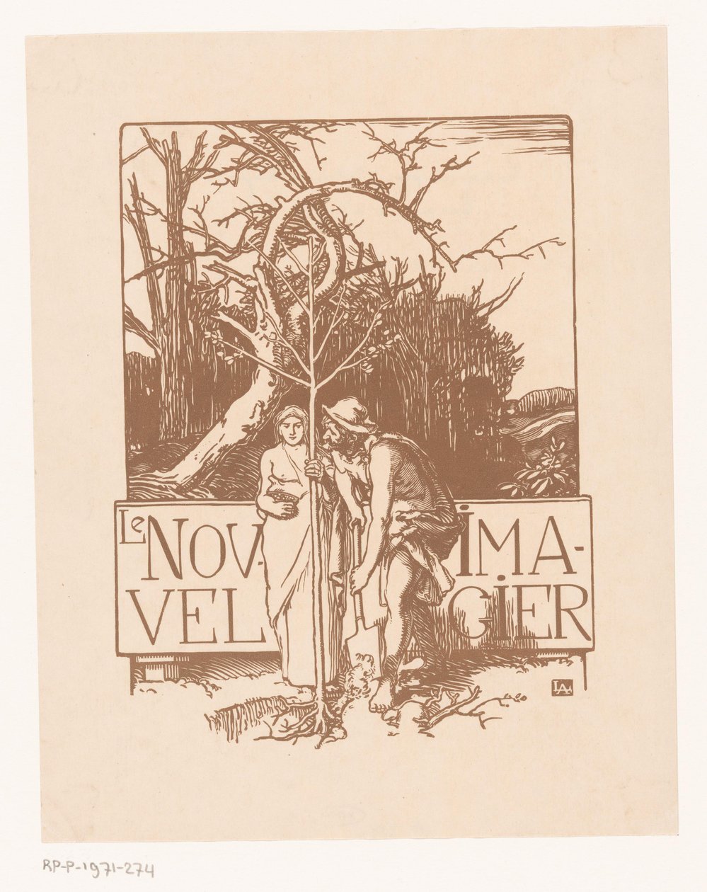 Man and Woman Planting a Young Tree Together by Auguste Lepere