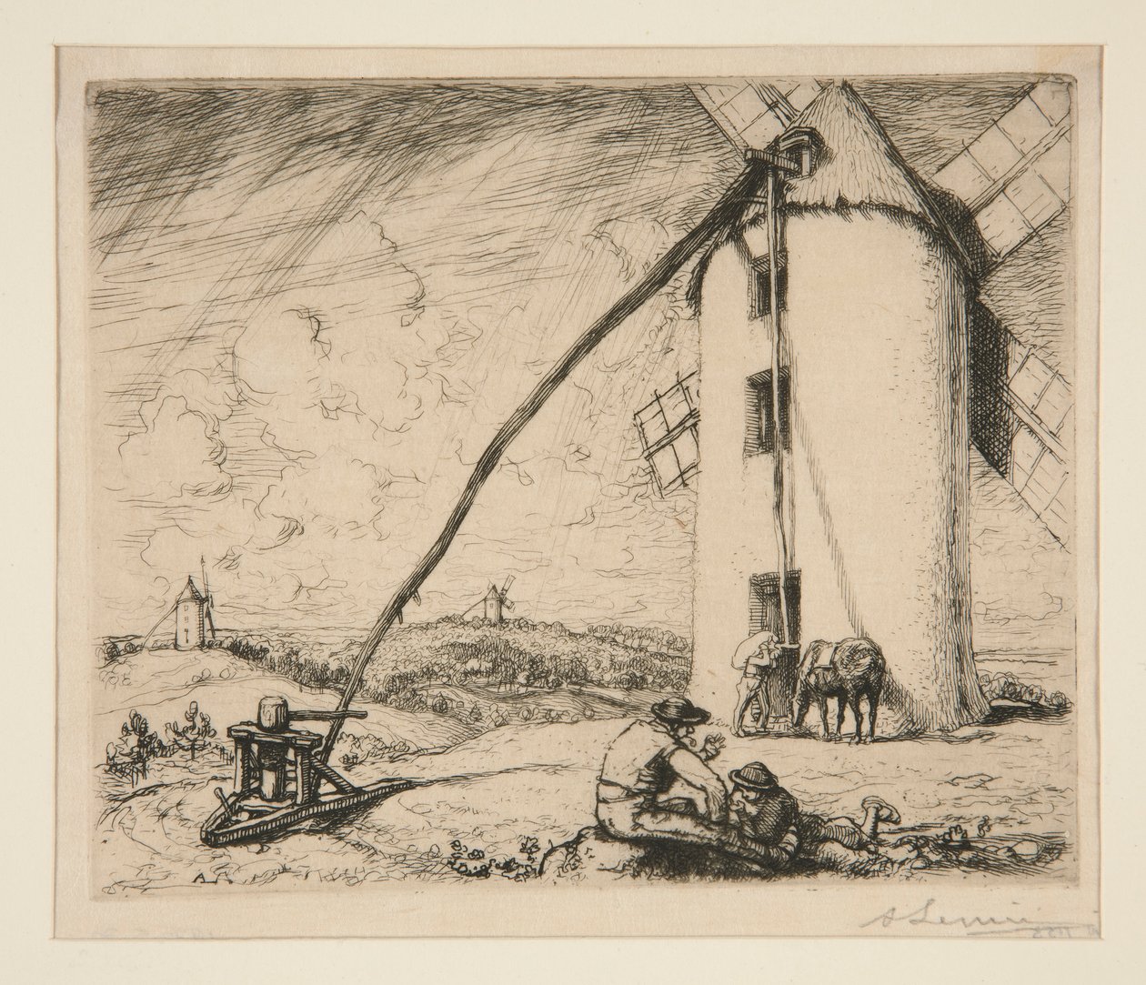 Windmill of Chapelles (Vendee) by Auguste Lepere