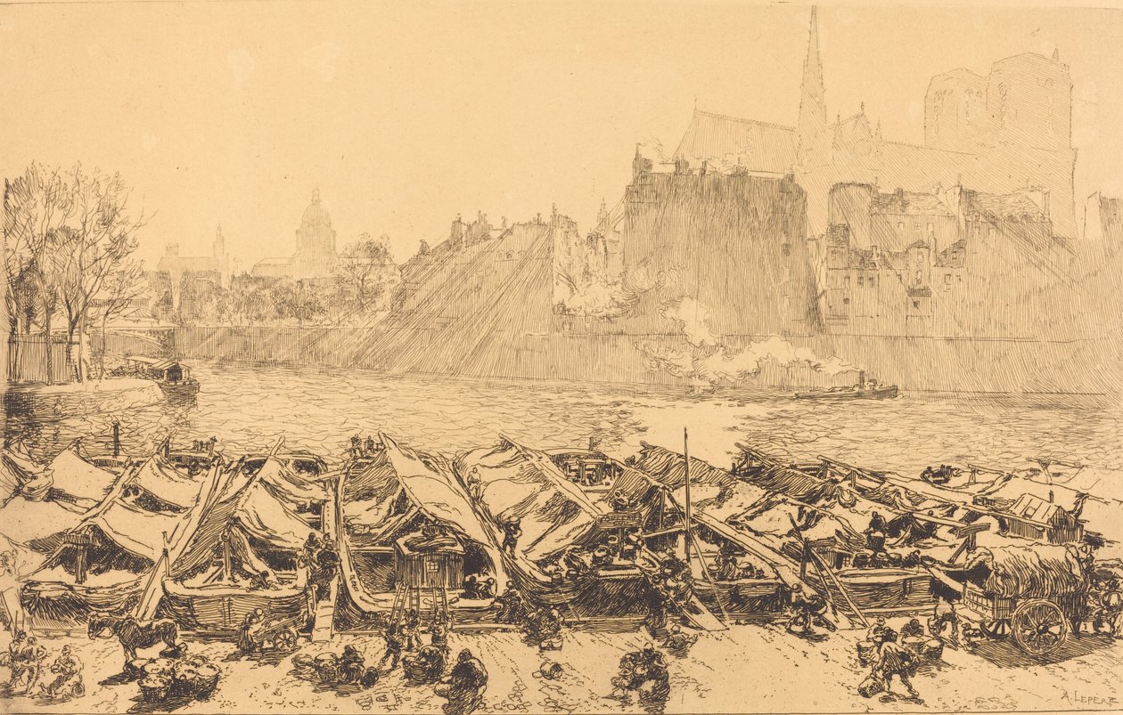 The Great Apple Market, 1891 by Auguste Lepere