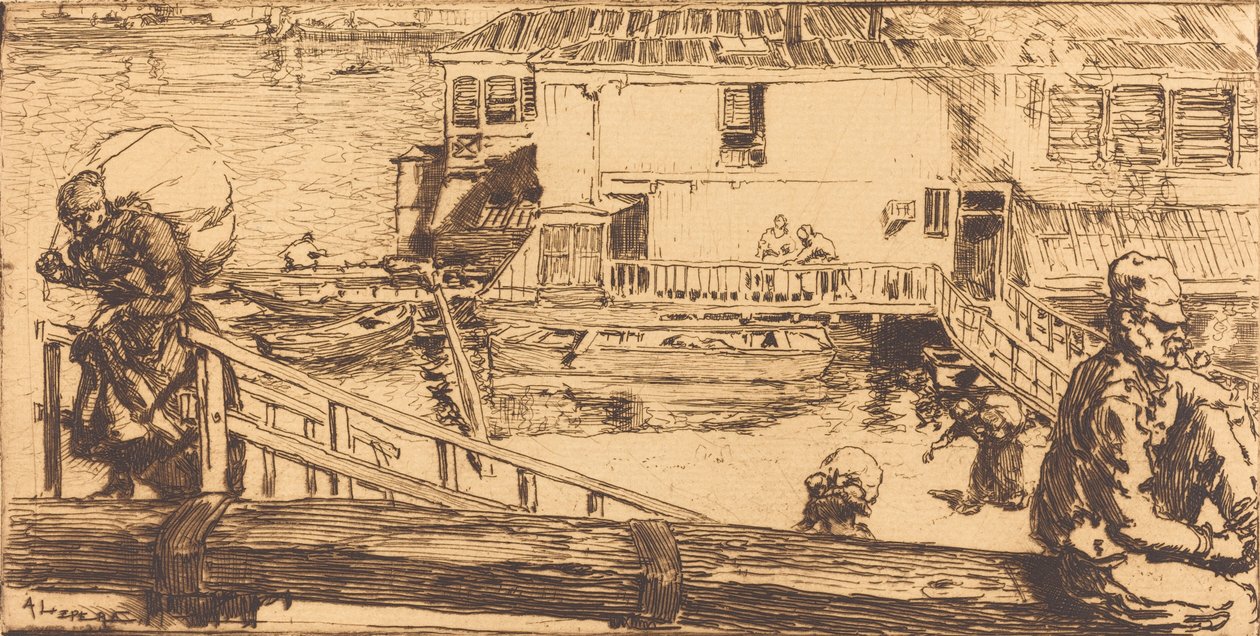The Wash-house, 1891 by Auguste Lepere