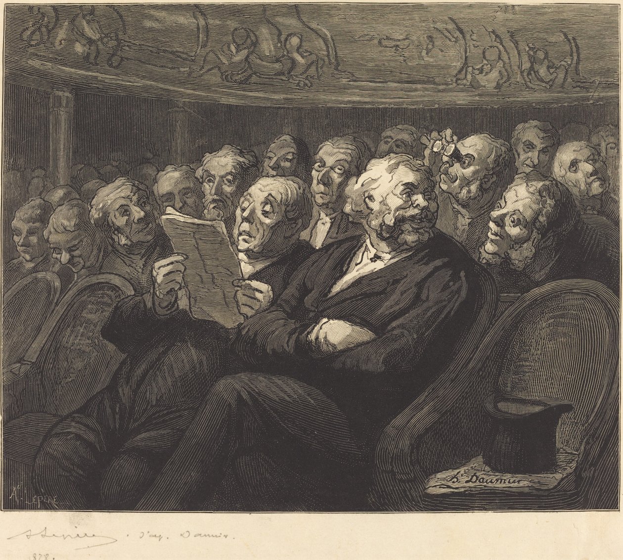 The Orchestra Seats by Auguste Lepère after Honoré Daumier