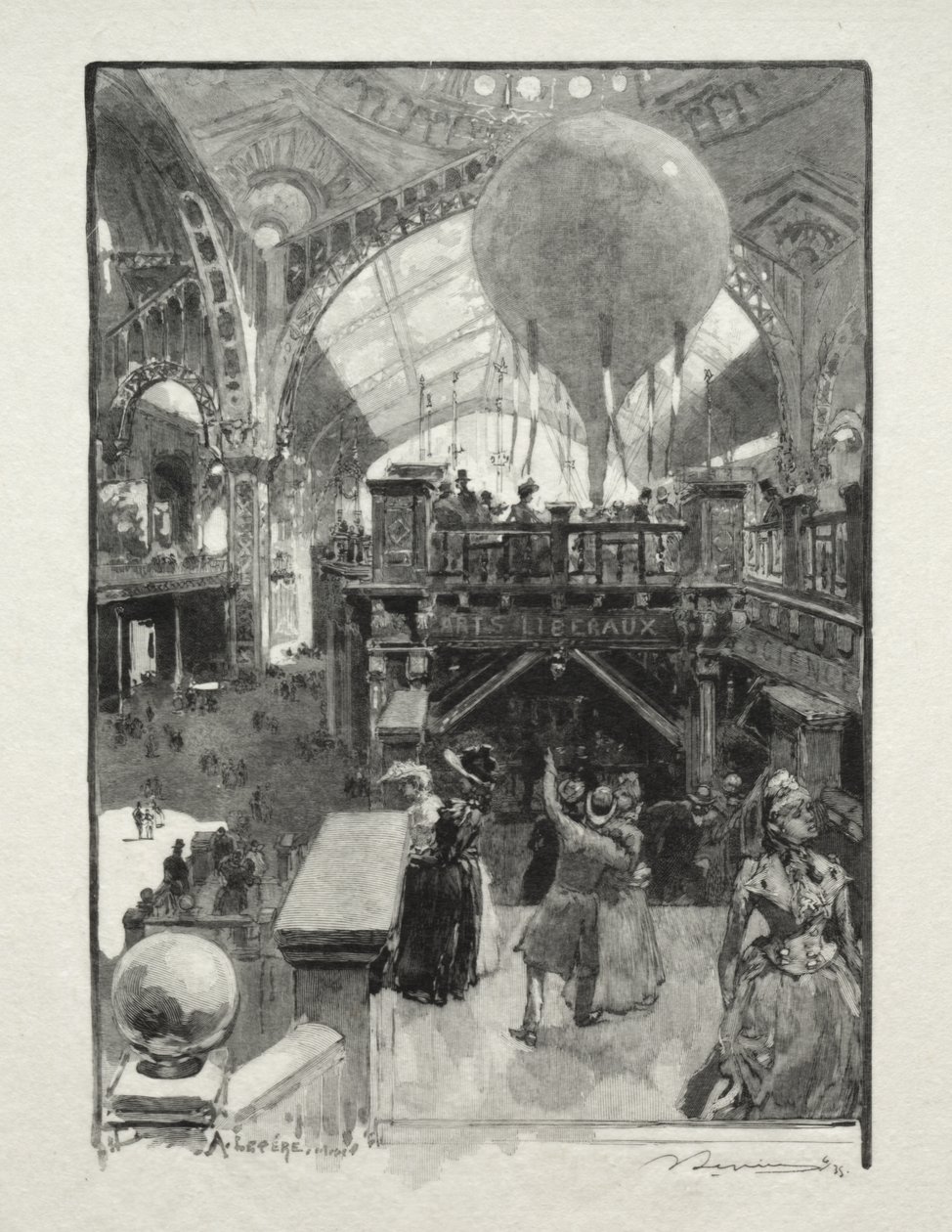 The Palace of Liberal Arts, Interior by Auguste Louis Lepère