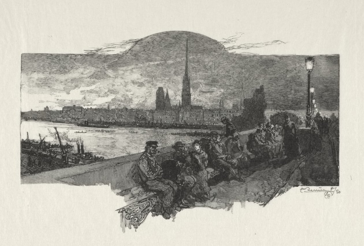 Rouen Illustrated: The Stone Bridge by Auguste Louis Lepère