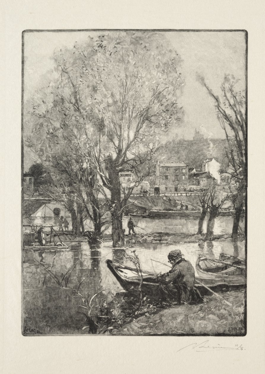 A Corner of the Island of Billancourt by Auguste Louis Lepère