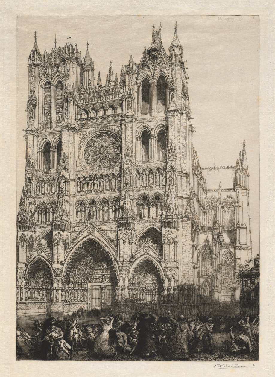 Amiens Cathedral, Inventory Day by Auguste Louis Lepère
