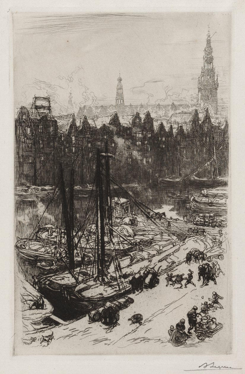 Amsterdam, View of Victoria Hotel by Auguste Louis Lepère