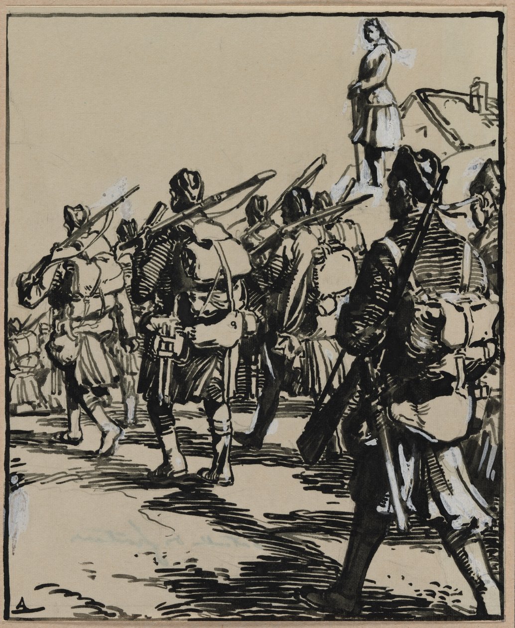 Battle of the Frontiers: Group of British Soldiers, 1914 by Auguste Louis Lepère