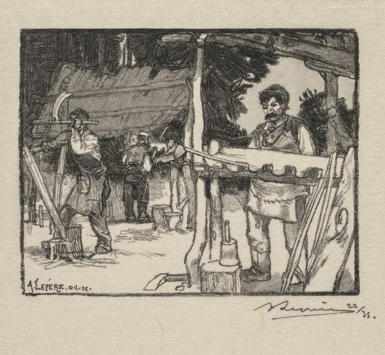 Fontainebleau Forest: Manufacturer of Slats by Auguste Louis Lepère