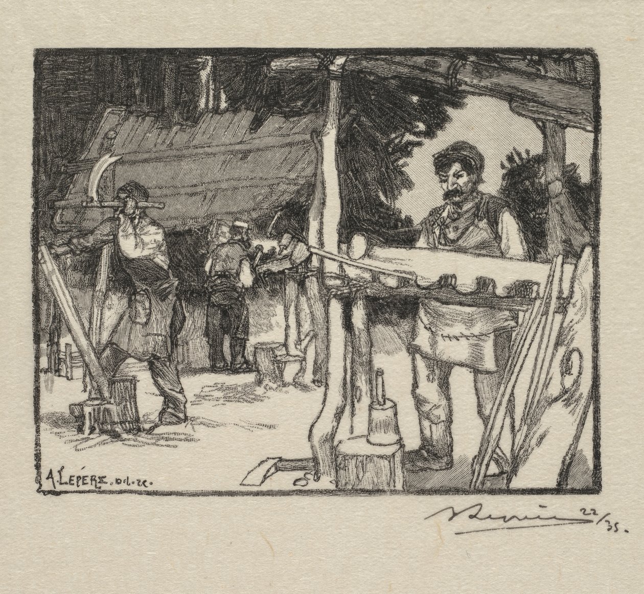 Fontainebleau Forest: Manufacturer of Slats by Auguste Louis Lepère