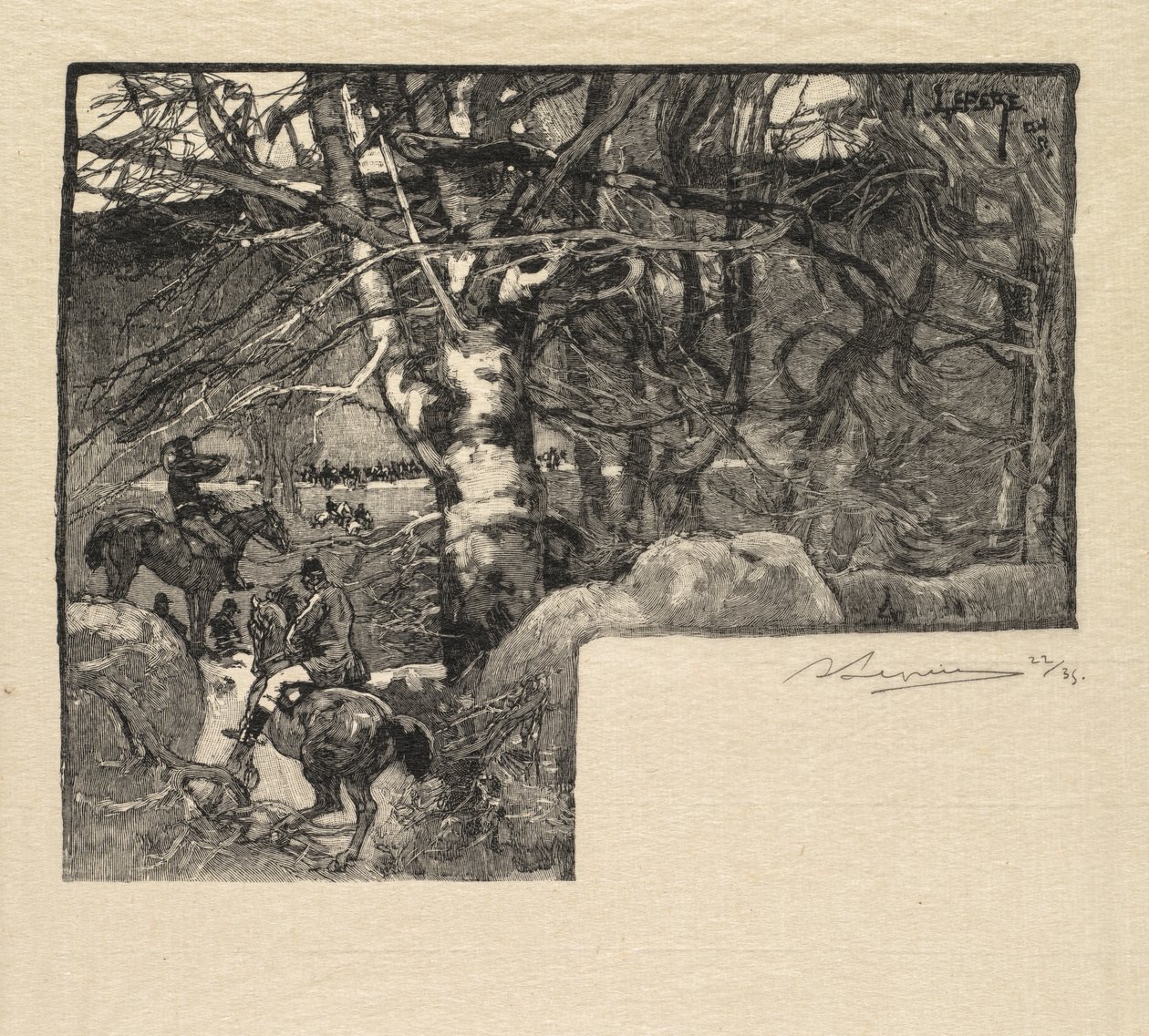 Fontainebleau Forest: Ride to the Hounds at Mont-Gérard by Auguste Louis Lepère