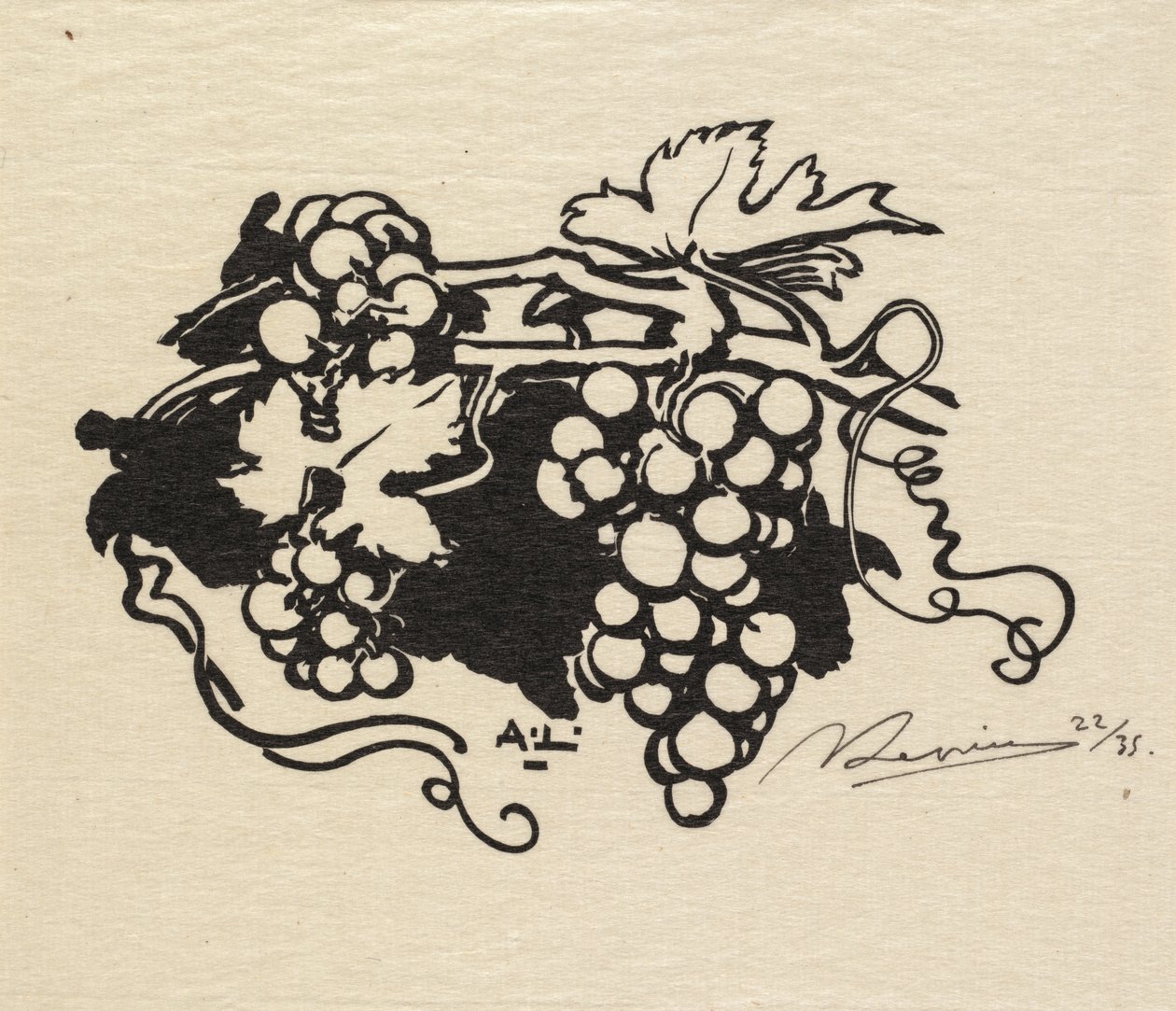 Fontainebleau Forest: Tailpiece, Grapes by Auguste Louis Lepère
