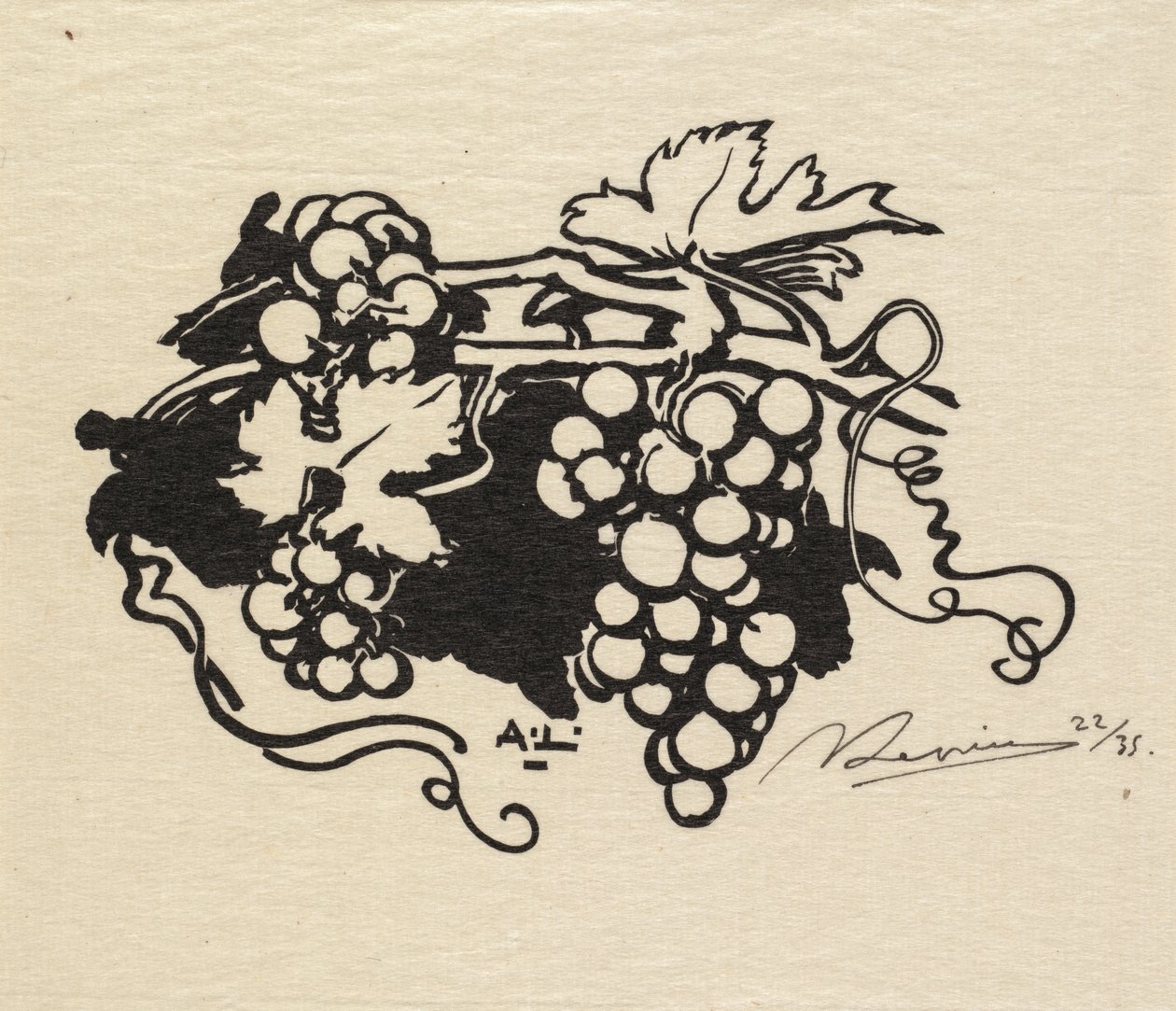 Fontainebleau Forest: Tailpiece, Grapes by Auguste Louis Lepère