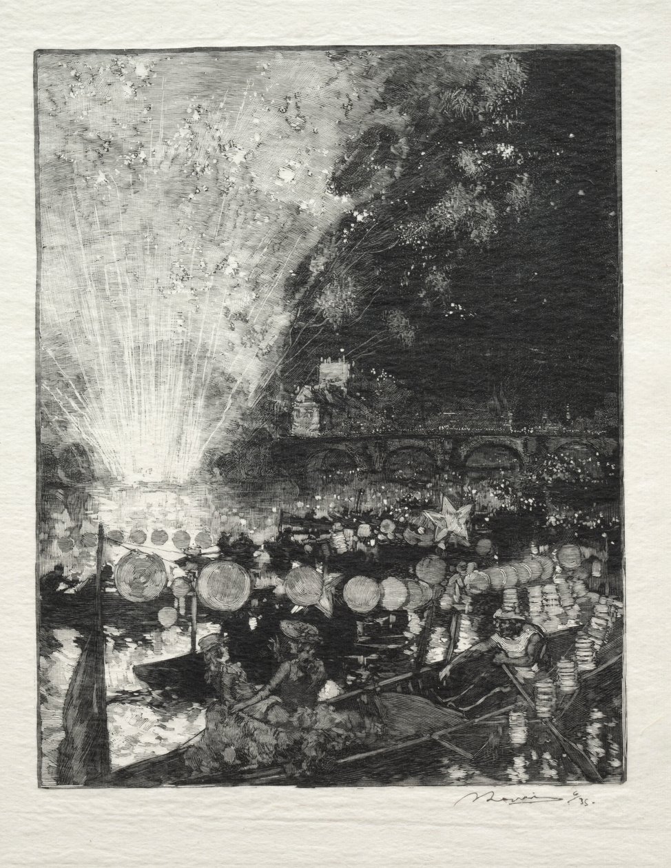 Venetian Festival by Auguste Louis Lepère