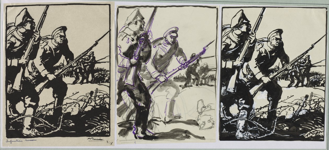 Russian Infantry, 1914 by Auguste Louis Lepère