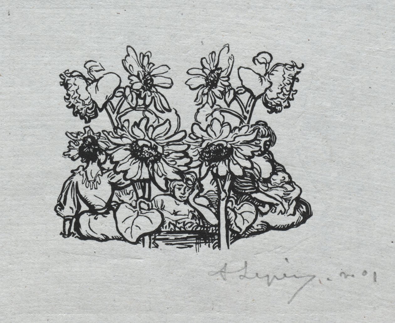 Paris Almanac, 1897: Tail-piece, Summer by Auguste Louis Lepère