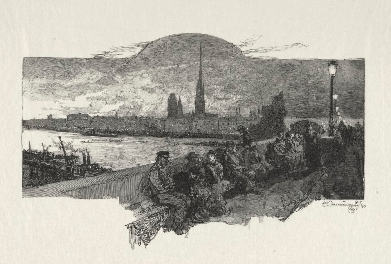 Rouen Illustré: Le Pont de Pierres by Auguste Louis Lepère