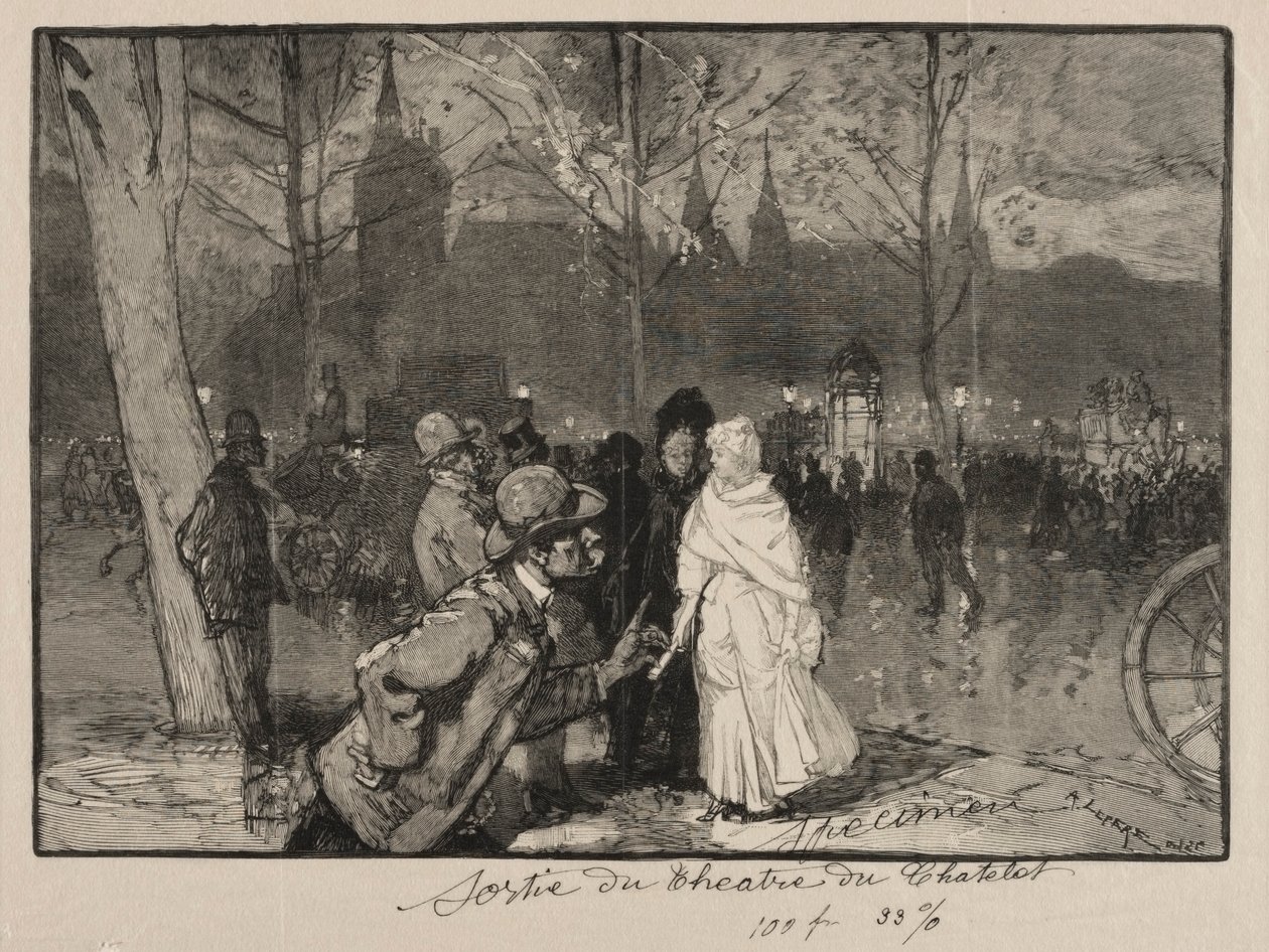 Exit from the Théâtre du Châtelet by Auguste Louis Lepère