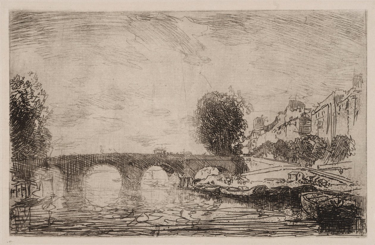 Sunset at Pont Marie, 1890 by Auguste Louis Lepère