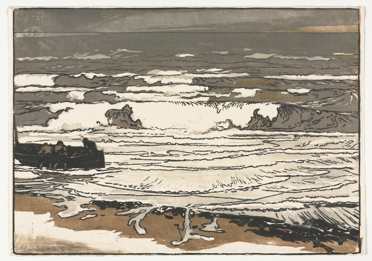 The Breaking Waves, Tide of September 1901 by Auguste Louis Lepère
