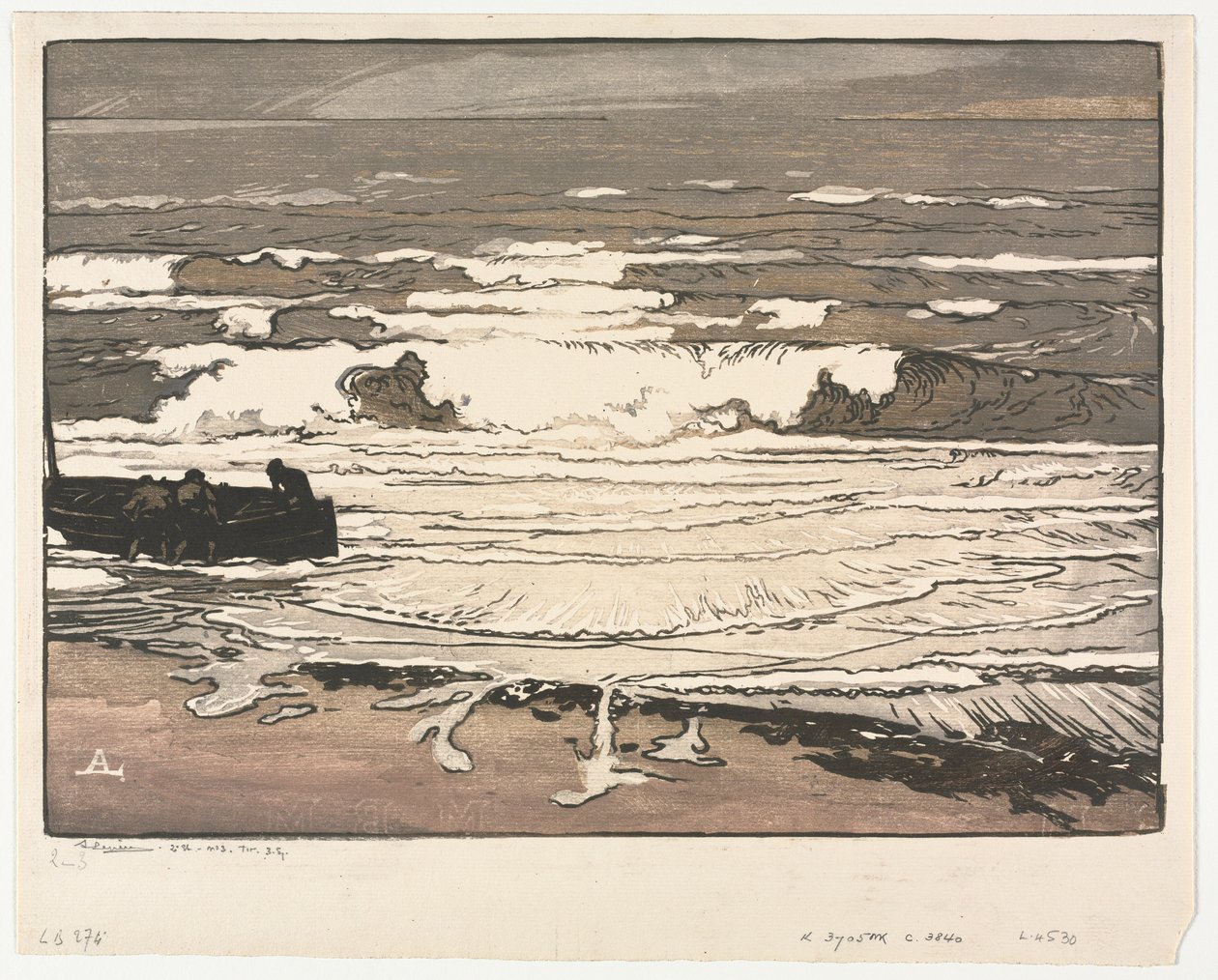 The Breaking Waves, Tide of September 1901 by Auguste Louis Lepère
