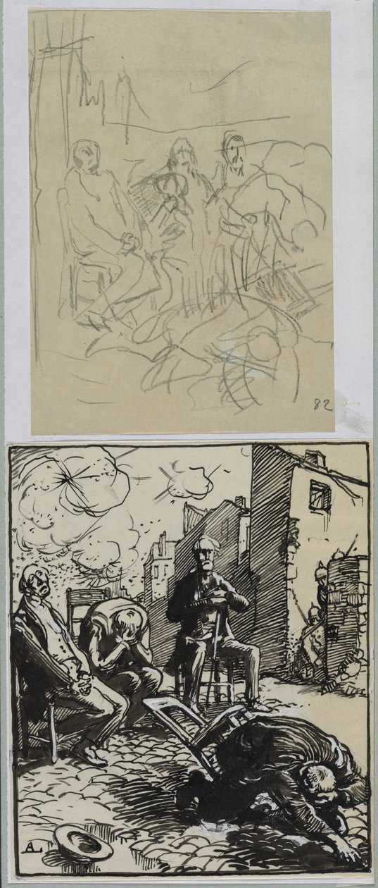 Three Hostages Sitting by Auguste Louis Lepère
